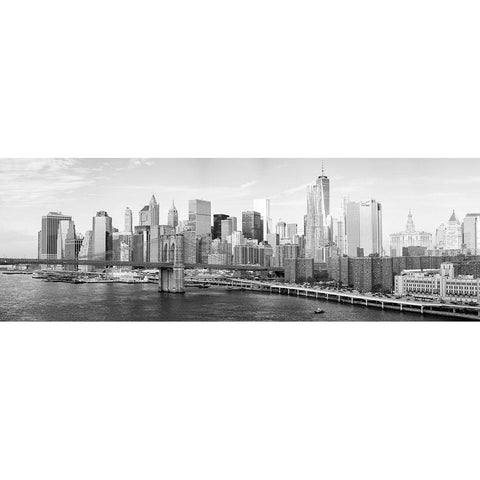 New York City, Downtown Gold Ornate Wood Framed Art Print with Double Matting by Gagliardi, Giovanni