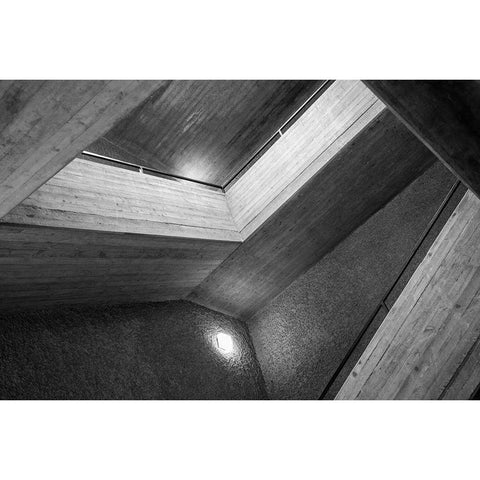 Staircase Black Modern Wood Framed Art Print with Double Matting by Graciet, Stephane