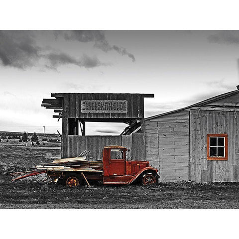 Vintage Country Black Modern Wood Framed Art Print by Sanders, G.