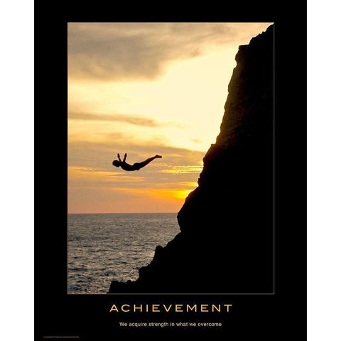 Achievement Black Modern Wood Framed Art Print with Double Matting by Anonymous