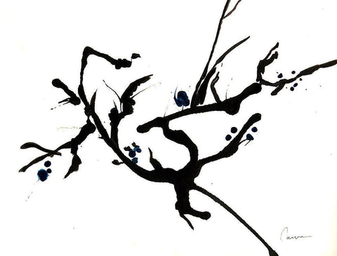 Branching Out II Black Ornate Wood Framed Art Print with Double Matting by Carroccio, Lisa