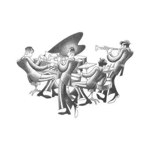 Cool Quartet White Modern Wood Framed Art Print by Vilar, Roger