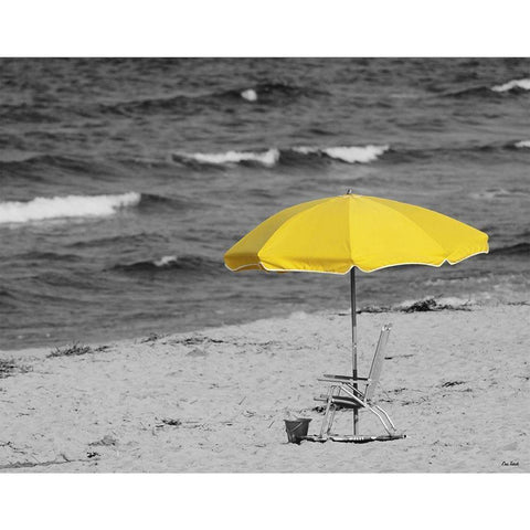 Sunny Umbrella Gold Ornate Wood Framed Art Print with Double Matting by Turek, Eve