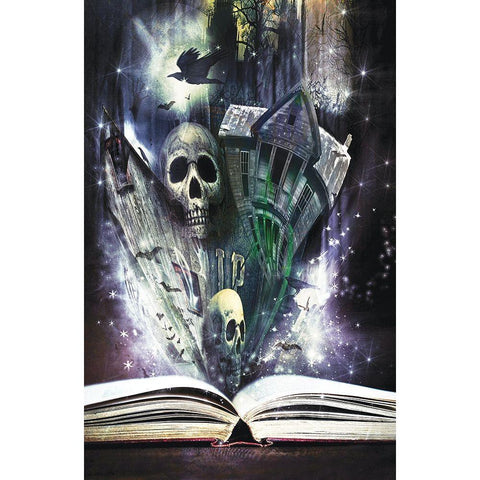 Spooky Stories Come Alive Gold Ornate Wood Framed Art Print with Double Matting by Cunningham
