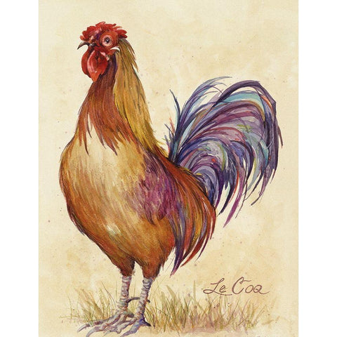Le Coq Gold Ornate Wood Framed Art Print with Double Matting by Unknown