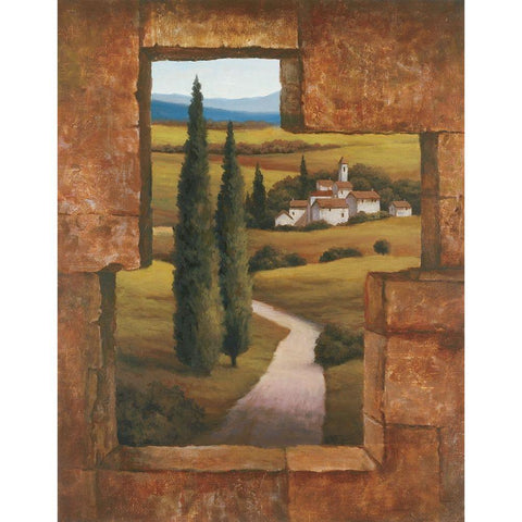 Toscany I Gold Ornate Wood Framed Art Print with Double Matting by Unknown