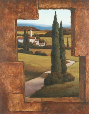 Toscany II Black Ornate Wood Framed Art Print with Double Matting by Unknown