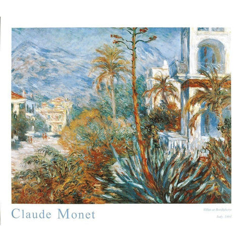Bordighera White Modern Wood Framed Art Print by Monet, Claude
