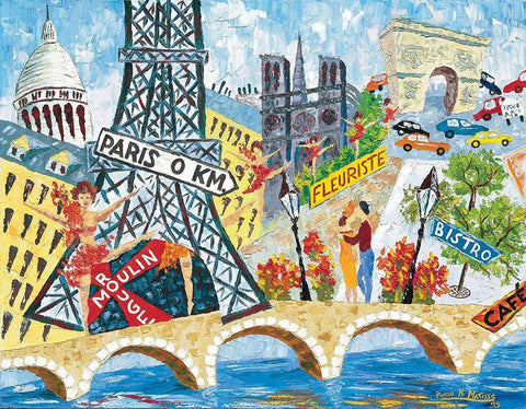 Paris I White Modern Wood Framed Art Print with Double Matting by Matisse