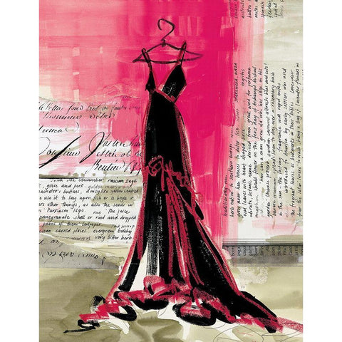 The Black Dress Gold Ornate Wood Framed Art Print with Double Matting by Unknown