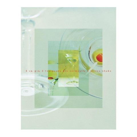 Gin Martini Black Modern Wood Framed Art Print with Double Matting by Frontline