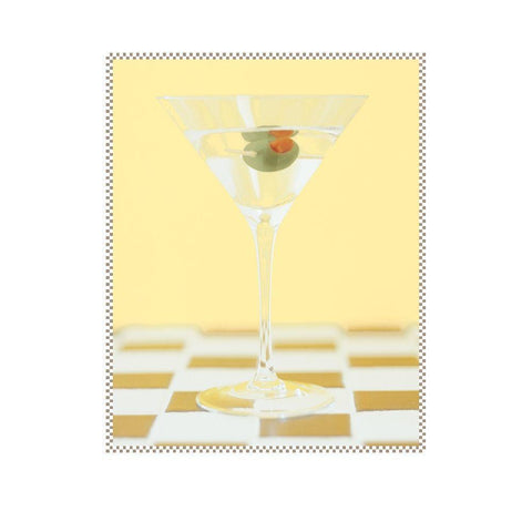 Martini with Olive Yellow White Modern Wood Framed Art Print by Frontline