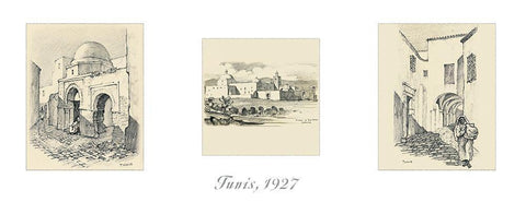 Tunis Black Ornate Wood Framed Art Print with Double Matting by Unknown