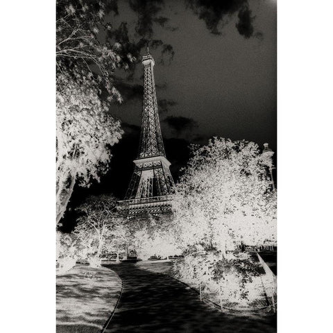 Tour Eiffel Black Modern Wood Framed Art Print by Unknown