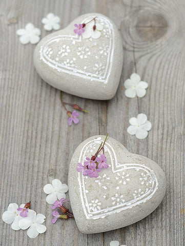 Love Etc… White Modern Wood Framed Art Print with Double Matting by Chatelain, Sonia