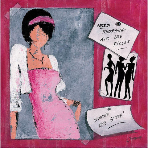Me´mo II Black Modern Wood Framed Art Print by Johanna