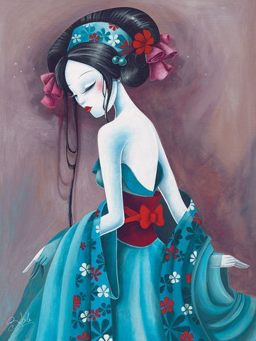 Jadepearls White Modern Wood Framed Art Print with Double Matting by Sybile