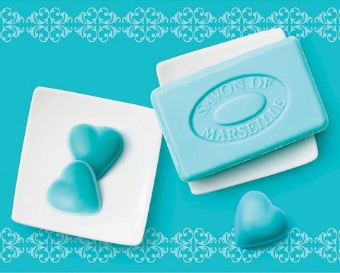 Cœurs de savons II White Modern Wood Framed Art Print with Double Matting by Sultan, Galith