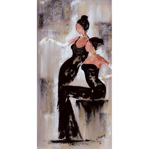 Histoires de filles I Black Modern Wood Framed Art Print with Double Matting by Johanna