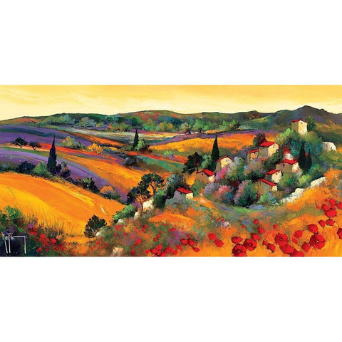 Campagne provencale Gold Ornate Wood Framed Art Print with Double Matting by Keiflin, Roger