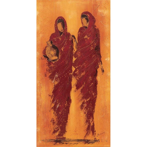 Femmes marocaines I Gold Ornate Wood Framed Art Print with Double Matting by Johanna