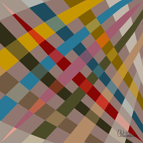 A Game with Abstract Shapes XXI White Modern Wood Framed Art Print with Double Matting by Medeiros, Celito