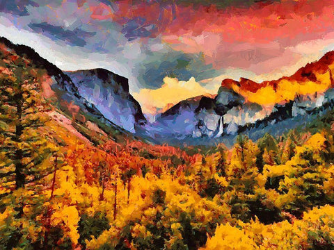 Yosemite NP11 White Modern Wood Framed Art Print with Double Matting by Medeiros, Celito
