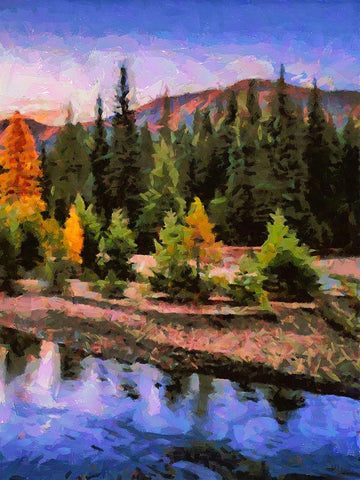 Great Yellowstone NP 1 Black Ornate Wood Framed Art Print with Double Matting by Medeiros, Celito