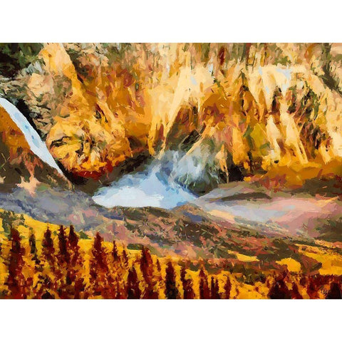 Great Yellowstone NP 2 Gold Ornate Wood Framed Art Print with Double Matting by Medeiros, Celito