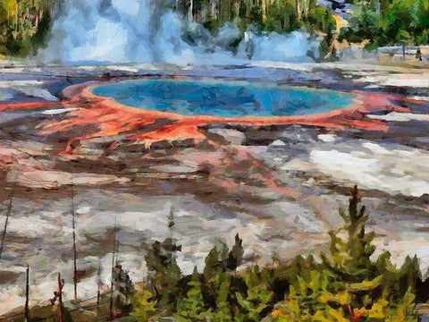 Great Yellowstone NP 3 Black Ornate Wood Framed Art Print with Double Matting by Medeiros, Celito
