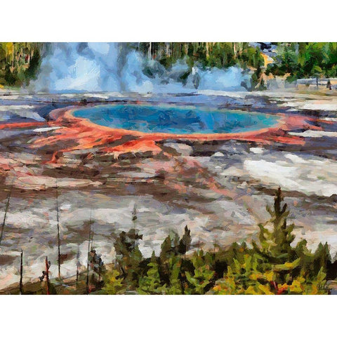 Great Yellowstone NP 3 Gold Ornate Wood Framed Art Print with Double Matting by Medeiros, Celito