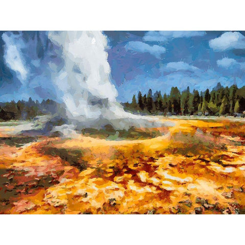 Great Yellowstone NP 5 Gold Ornate Wood Framed Art Print with Double Matting by Medeiros, Celito