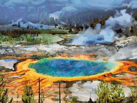 Great Yellowstone NP 6 Black Ornate Wood Framed Art Print with Double Matting by Medeiros, Celito