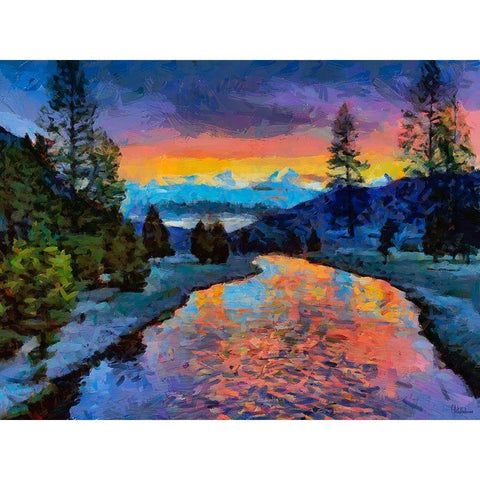 Great Yellowstone NP 8 Gold Ornate Wood Framed Art Print with Double Matting by Medeiros, Celito