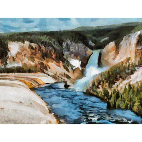 Great Yellowstone NP 9 Gold Ornate Wood Framed Art Print with Double Matting by Medeiros, Celito