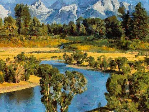 Great Yellowstone NP 12 Black Ornate Wood Framed Art Print with Double Matting by Medeiros, Celito