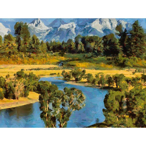 Great Yellowstone NP 12 Gold Ornate Wood Framed Art Print with Double Matting by Medeiros, Celito