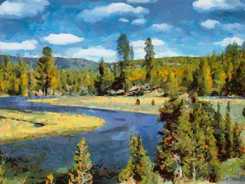 Great Yellowstone NP 13 Black Ornate Wood Framed Art Print with Double Matting by Medeiros, Celito