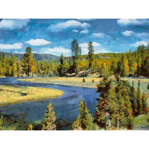 Great Yellowstone NP 13 Gold Ornate Wood Framed Art Print with Double Matting by Medeiros, Celito