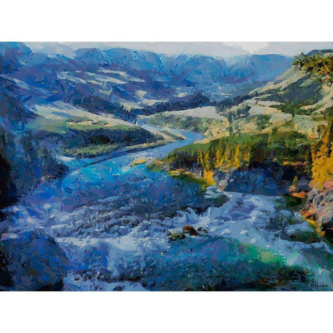 Great Yellowstone NP 15 Gold Ornate Wood Framed Art Print with Double Matting by Medeiros, Celito