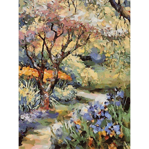 Landscapes in Monet Style XIV Black Modern Wood Framed Art Print with Double Matting by Medeiros, Celito