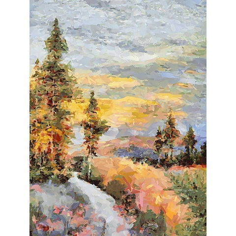 Landscapes in Monet Style XXIX White Modern Wood Framed Art Print by Medeiros, Celito