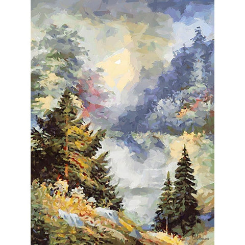 Landscapes in Monet Style XXXIII Gold Ornate Wood Framed Art Print with Double Matting by Medeiros, Celito