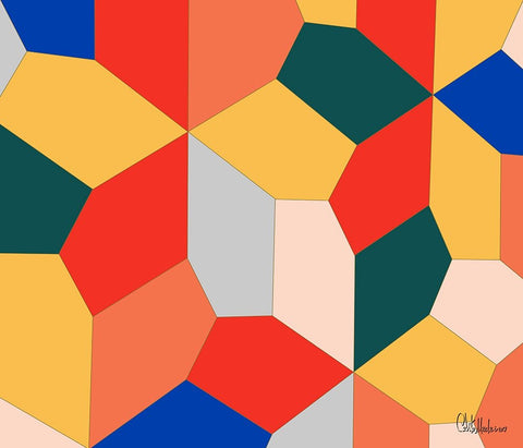 A Game with Abstract Shapes XXXVII White Modern Wood Framed Art Print with Double Matting by Medeiros, Celito