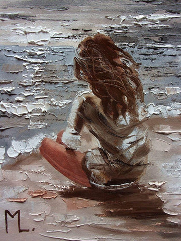 Silence White Modern Wood Framed Art Print with Double Matting by Luniak, Monika