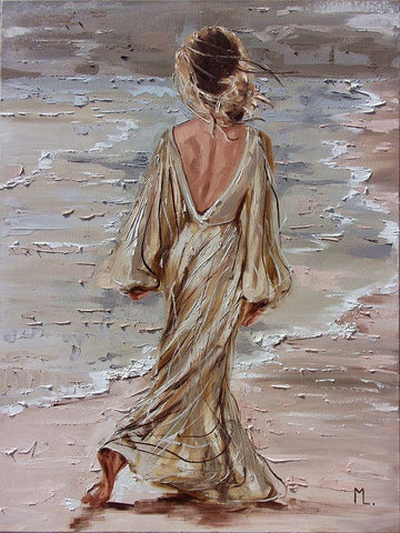 On the Beach White Modern Wood Framed Art Print with Double Matting by Luniak, Monika