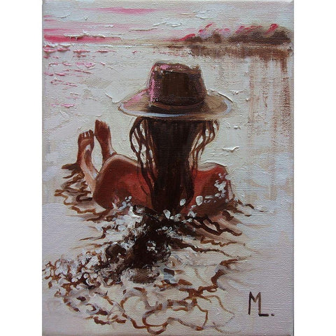 Evening Black Modern Wood Framed Art Print by Luniak, Monika