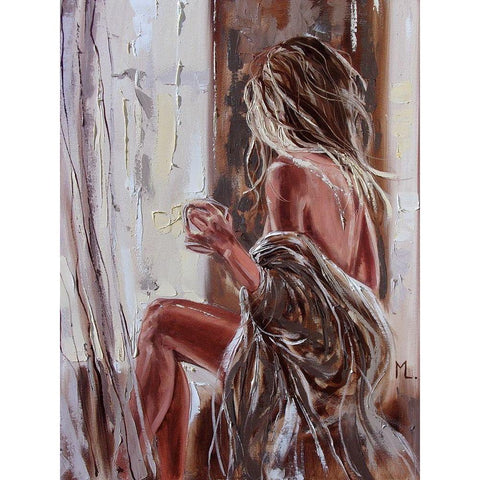 Fresh Morning Coffee White Modern Wood Framed Art Print by Luniak, Monika