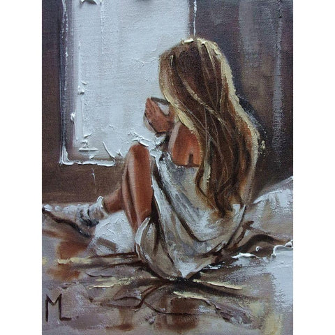 Breakfast Coffee White Modern Wood Framed Art Print by Luniak, Monika