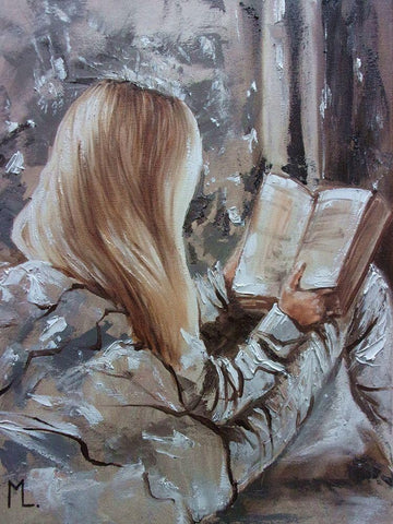 I Like Read Books Black Ornate Wood Framed Art Print with Double Matting by Luniak, Monika